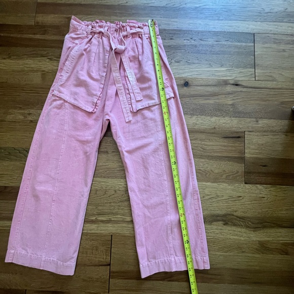 Free People Sky Rider Pant Cotton‎ Linen Pink Women’s Sz M Boho Beach Coastal - Picture 7 of 8